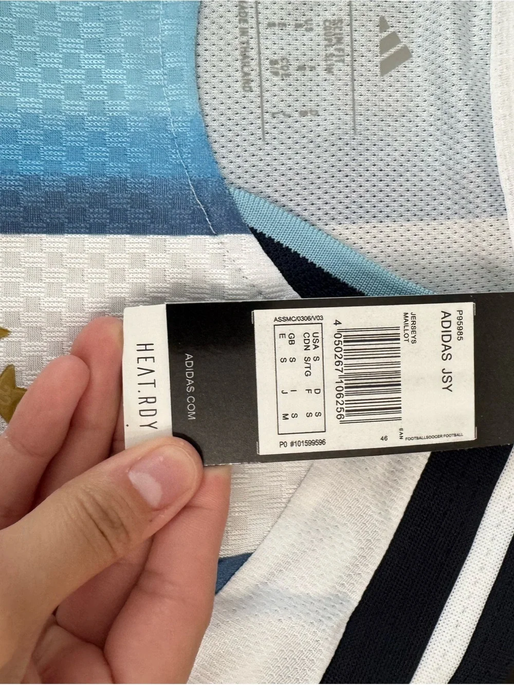 Argentina Stripe Soccer Jersey - Light Blue and White